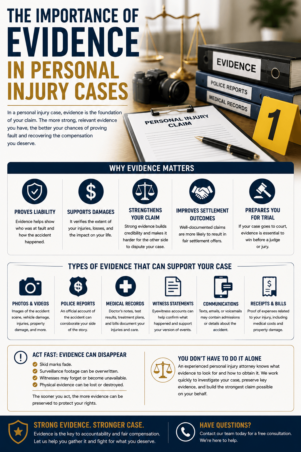 Evidence in personal injury cases