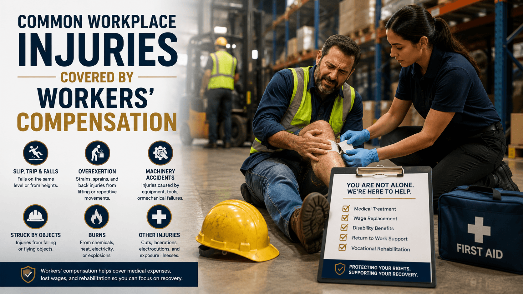 Workplace injuries covered by workers' compensation